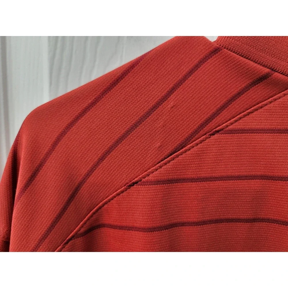 Nike Polo Shirt Mens Size 3XL Maroon Red Stripes Short Sleeve Embroidered Logo
